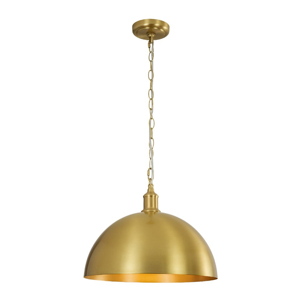 Lámpara colgante de metal dome simple de 1 luz estilo granja industrial