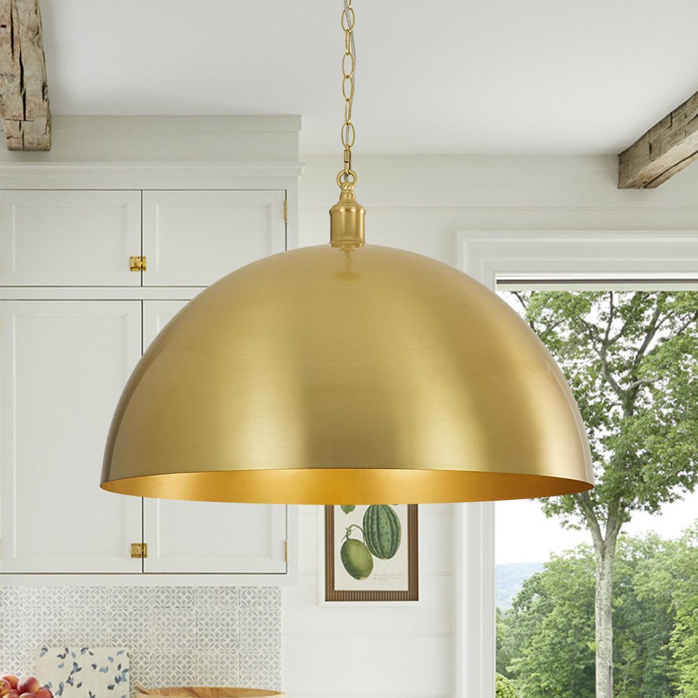 Lámpara colgante de metal dome simple de 1 luz estilo granja industrial