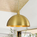 Lámpara colgante de metal dome simple de 1 luz estilo granja industrial