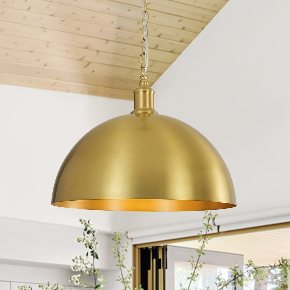 Lámpara colgante de metal dome simple de 1 luz estilo granja industrial