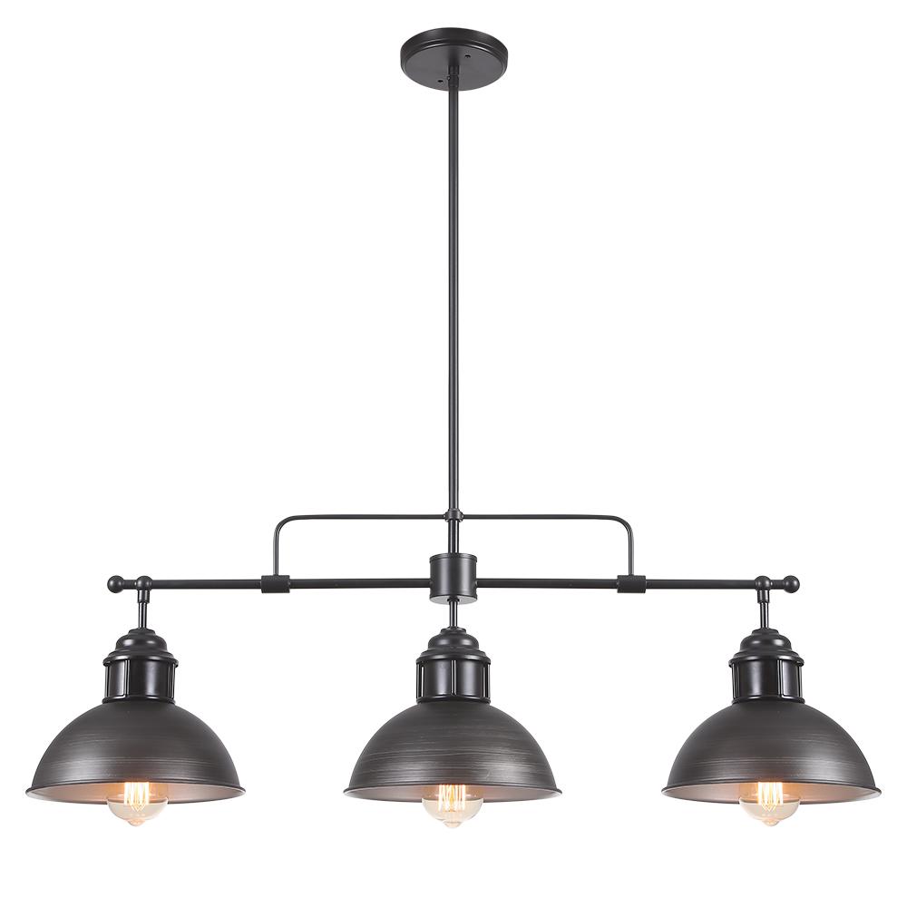 Lámpara Colgante de Tapa de Olla Lineal de 3 Luces Industrial