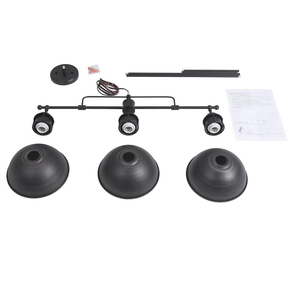 Lámpara Colgante de Tapa de Olla Lineal de 3 Luces Industrial