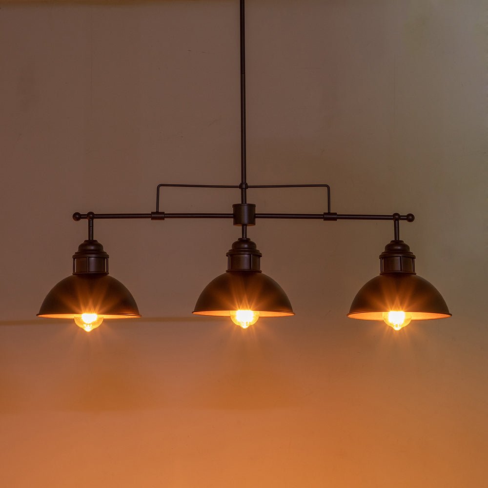 Lámpara Colgante de Tapa de Olla Lineal de 3 Luces Industrial