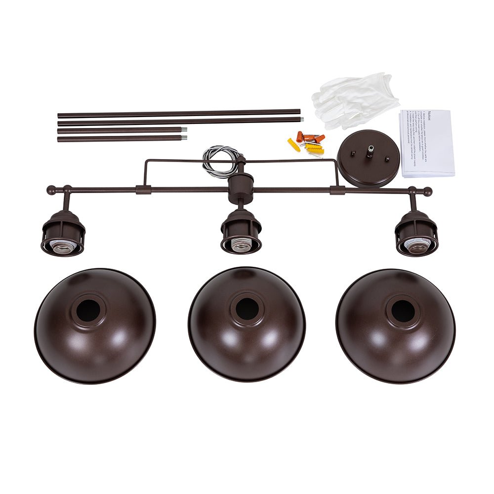 Lámpara Colgante de Tapa de Olla Lineal de 3 Luces Industrial