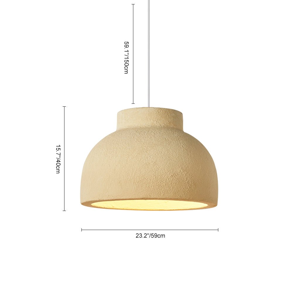 Lámpara colgante de cúpula Wabi Sabi de estilo japonés de 1 luz para mesa de comedor