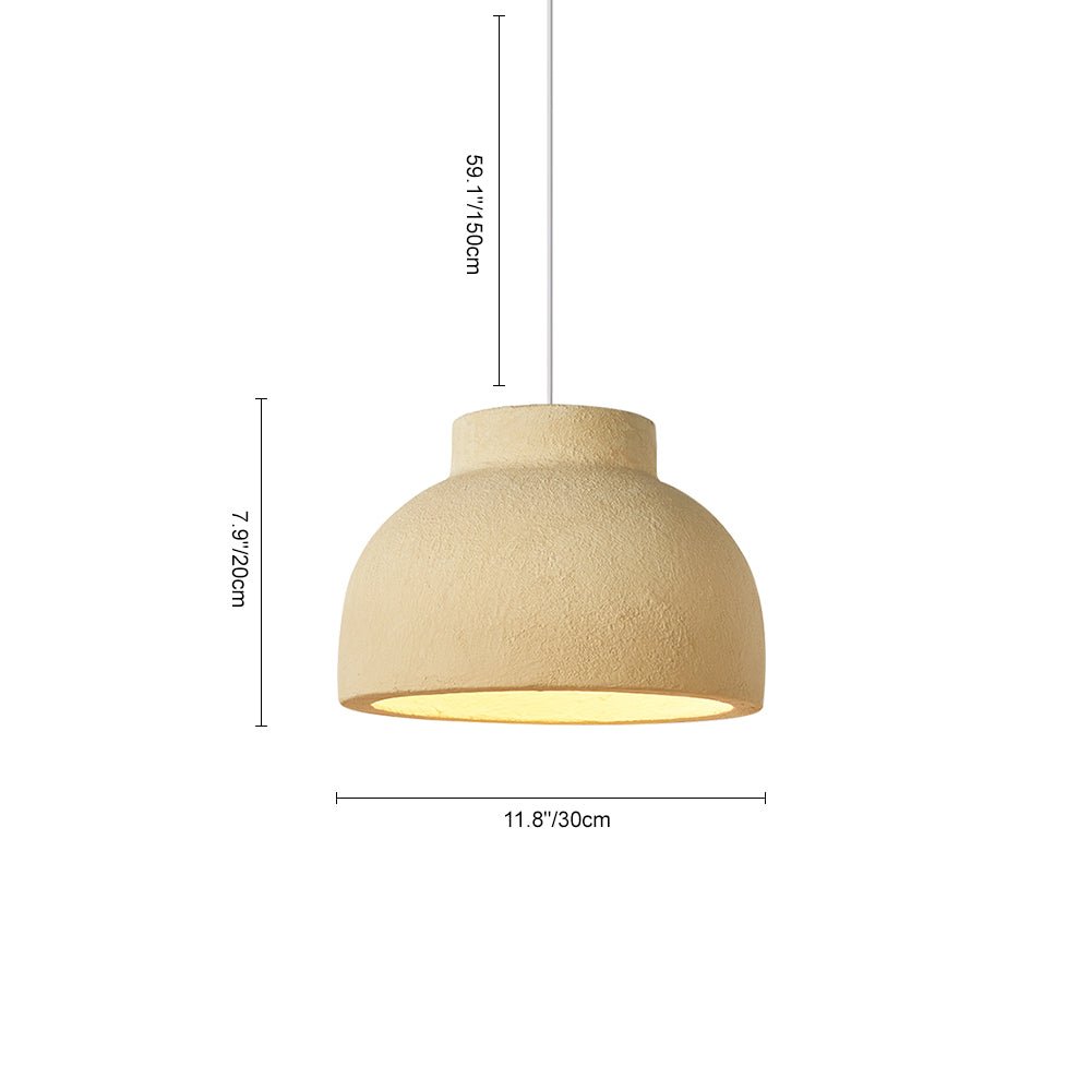 Lámpara colgante de cúpula Wabi Sabi de estilo japonés de 1 luz para mesa de comedor