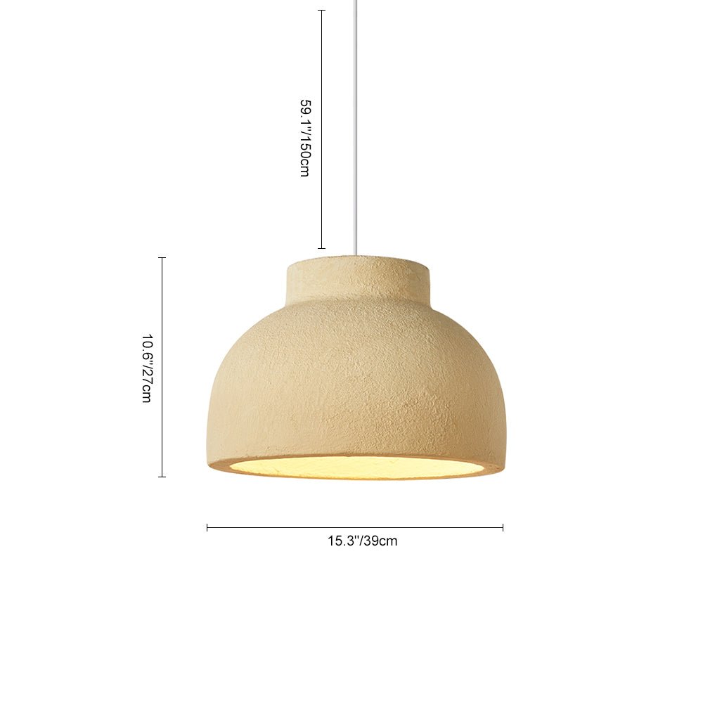 Lámpara colgante de cúpula Wabi Sabi de estilo japonés de 1 luz para mesa de comedor