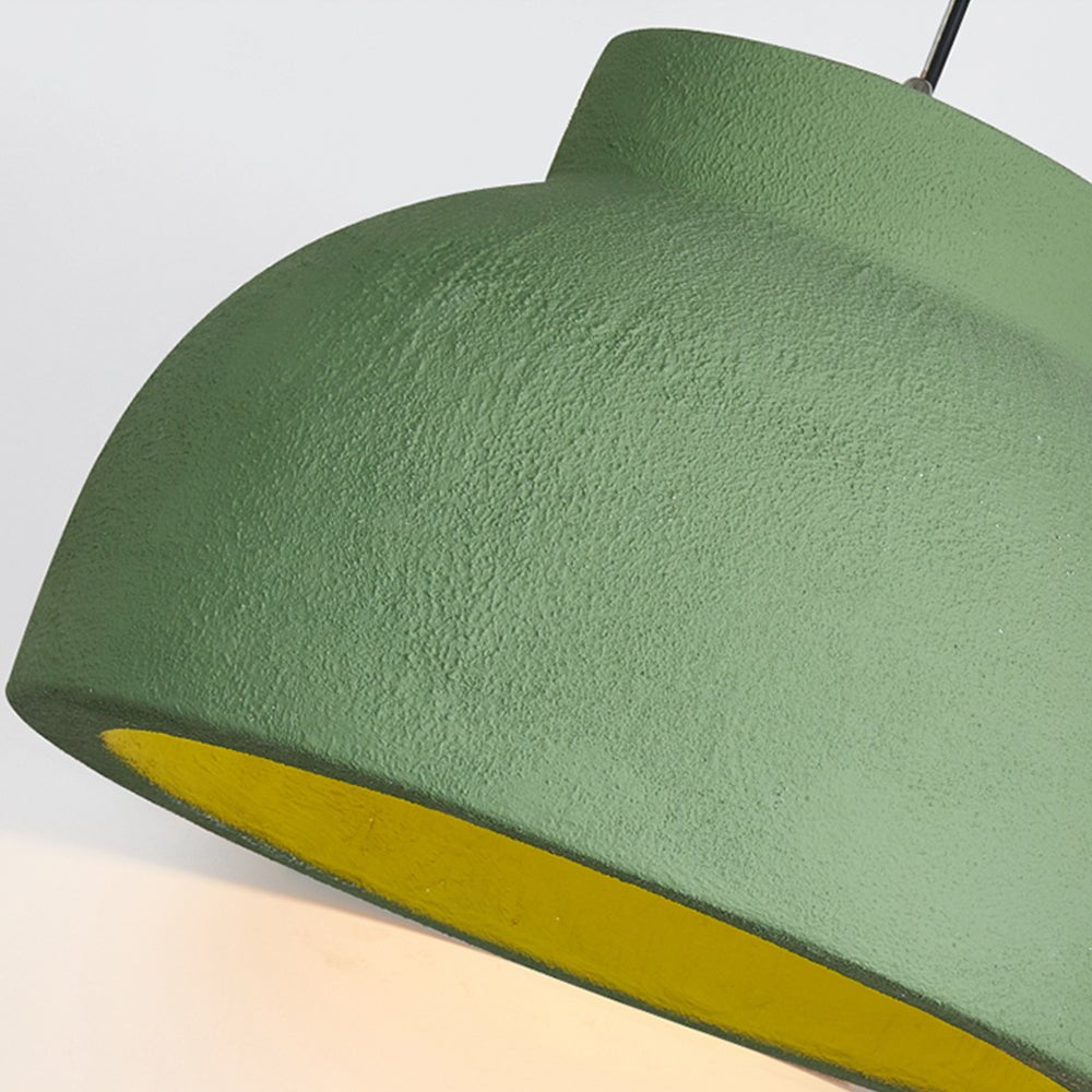 Lámpara colgante de cúpula Wabi Sabi de estilo japonés de 1 luz para mesa de comedor