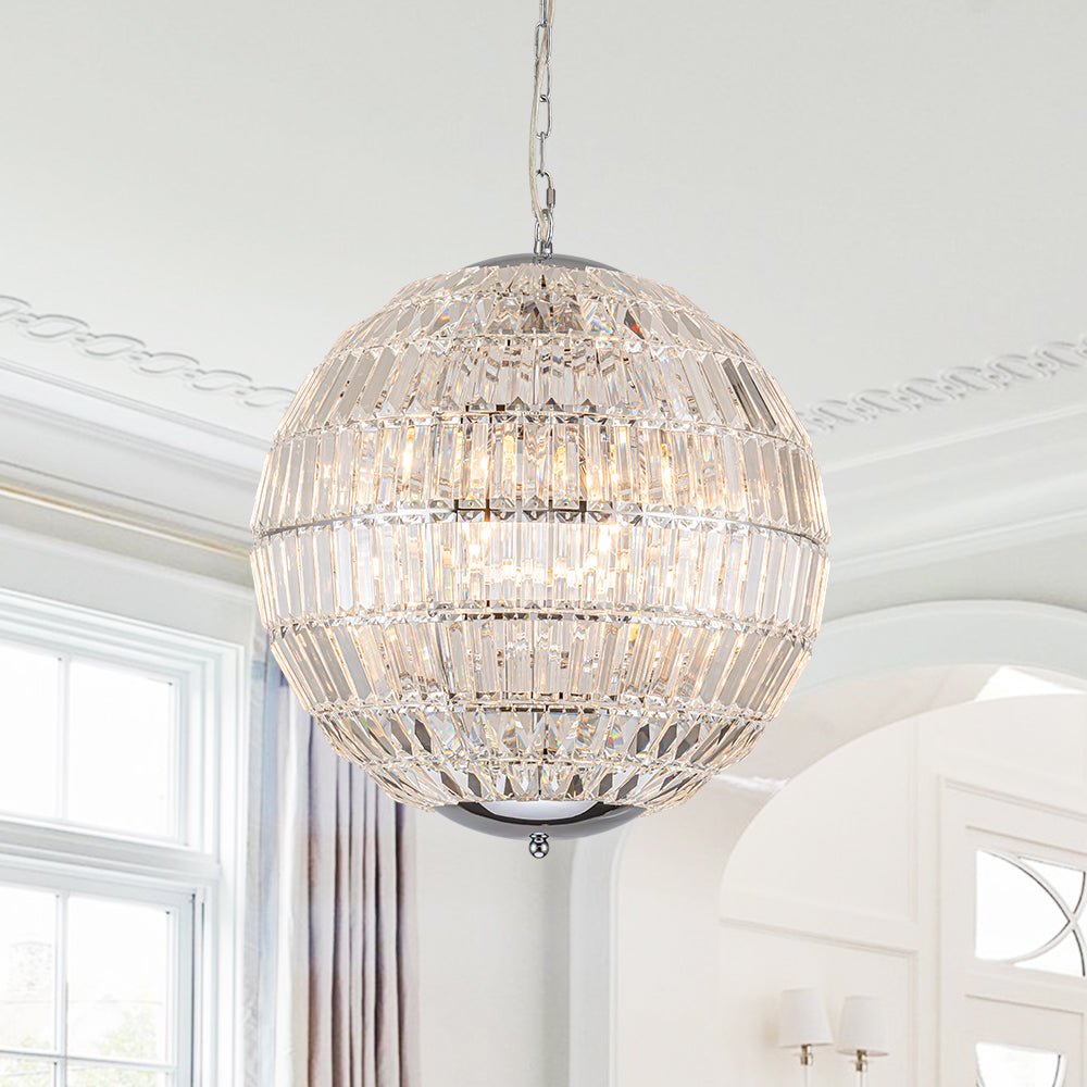 Lámpara de Araña de Cristal Globo Glam de 6 Luces