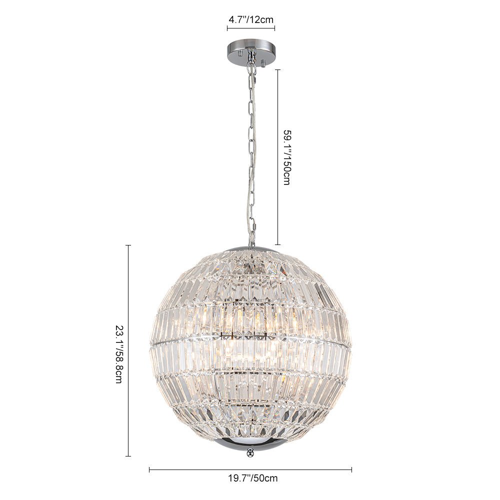 Lámpara de Araña de Cristal Globo Glam de 6 Luces