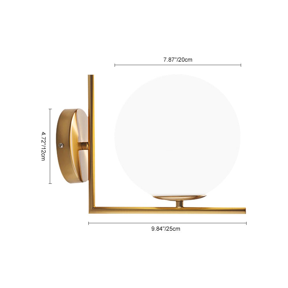 Luz de Pared de Globo de Vidrio de 1 Luz de Estilo Mid-Century