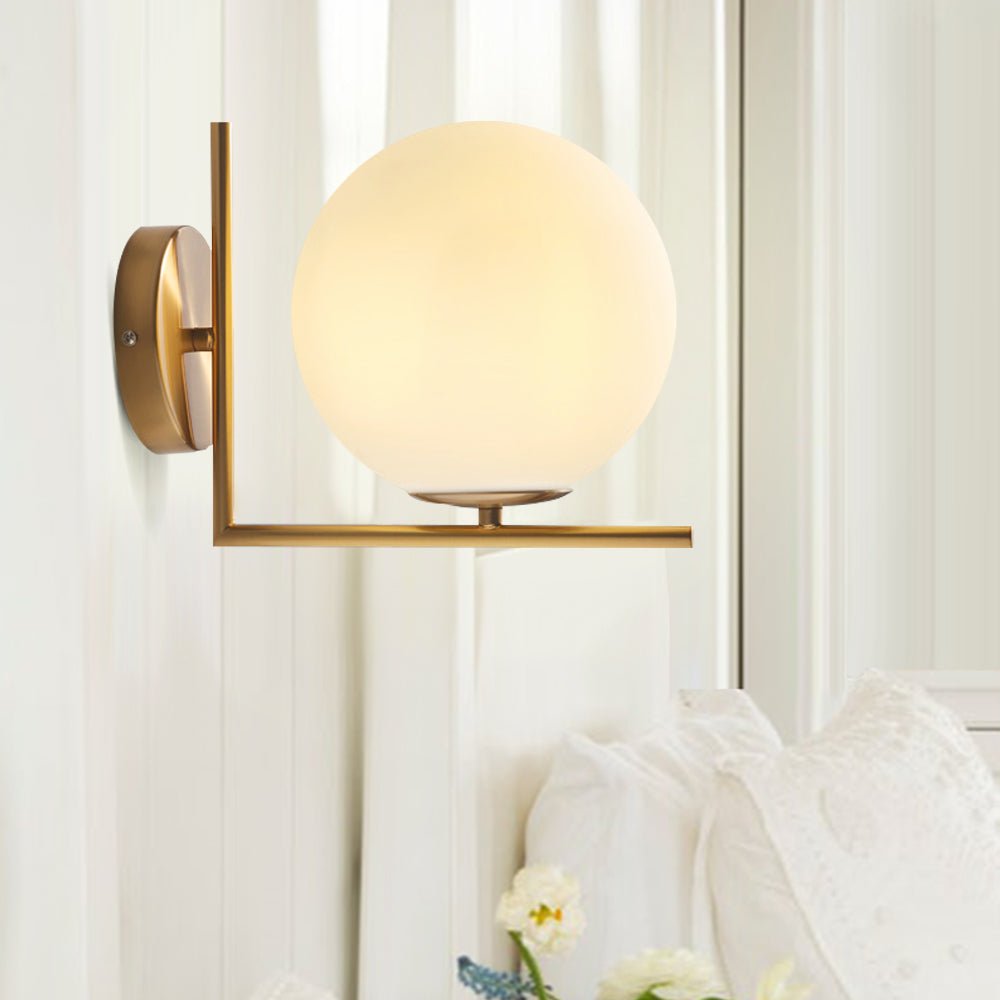 Luz de Pared de Globo de Vidrio de 1 Luz de Estilo Mid-Century