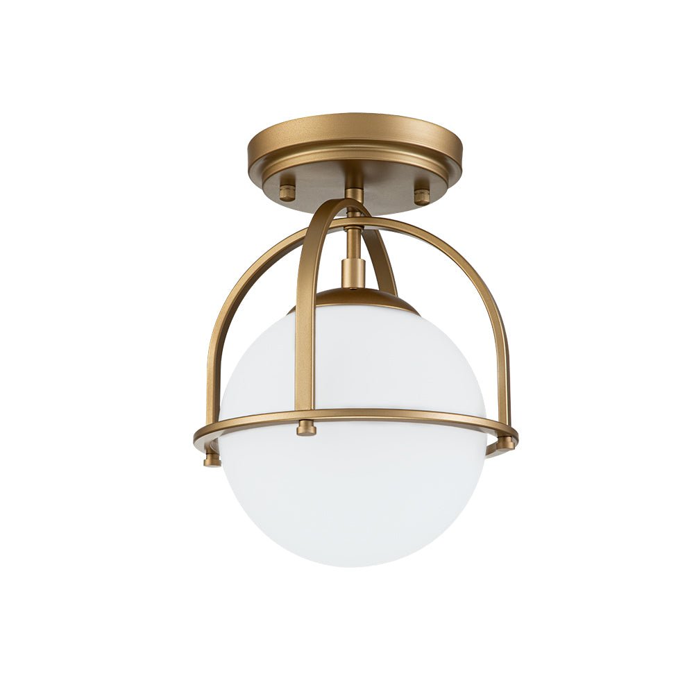 Lámpara de Techo Semi Empotrada de Vidrio Ópalo de 1 Luz Estilo Mid-Century