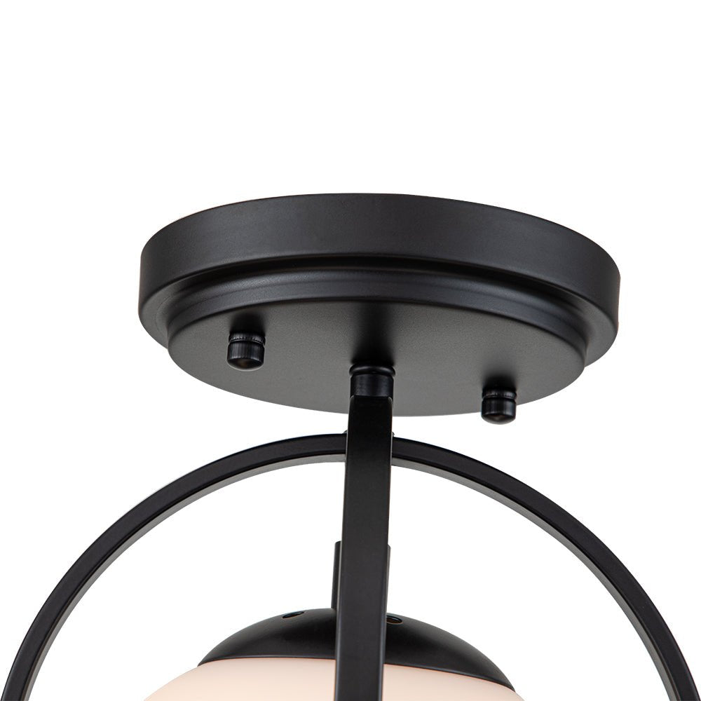Lámpara de Techo Semi Empotrada de Vidrio Ópalo de 1 Luz Estilo Mid-Century