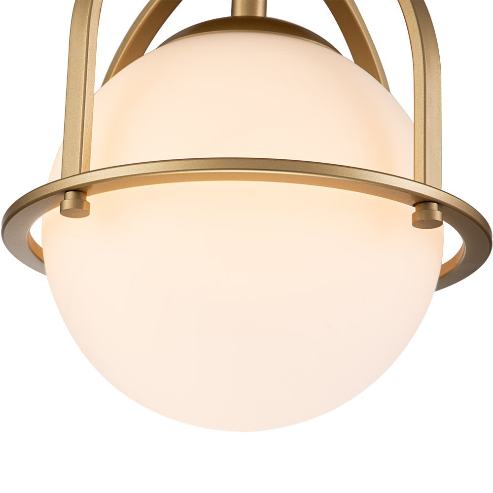 Lámpara de Techo Semi Empotrada de Vidrio Ópalo de 1 Luz Estilo Mid-Century