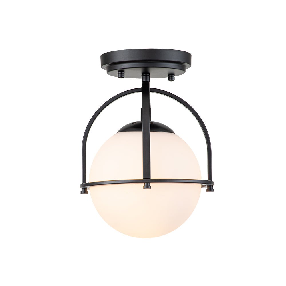 Lámpara de Techo Semi Empotrada de Vidrio Ópalo de 1 Luz Estilo Mid-Century