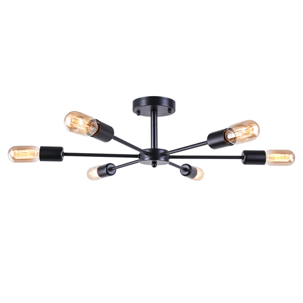 Luz de Techo Semi Flush Sputnik de 6 Luces de Medio Siglo para Sala de Estar