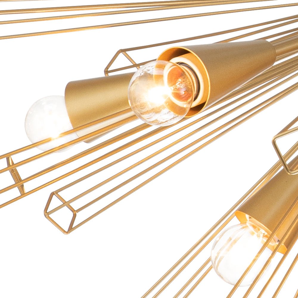 Candelabro Sputnik Sunburst de 10 Luces de Estilo Moderno de Mediados de Siglo