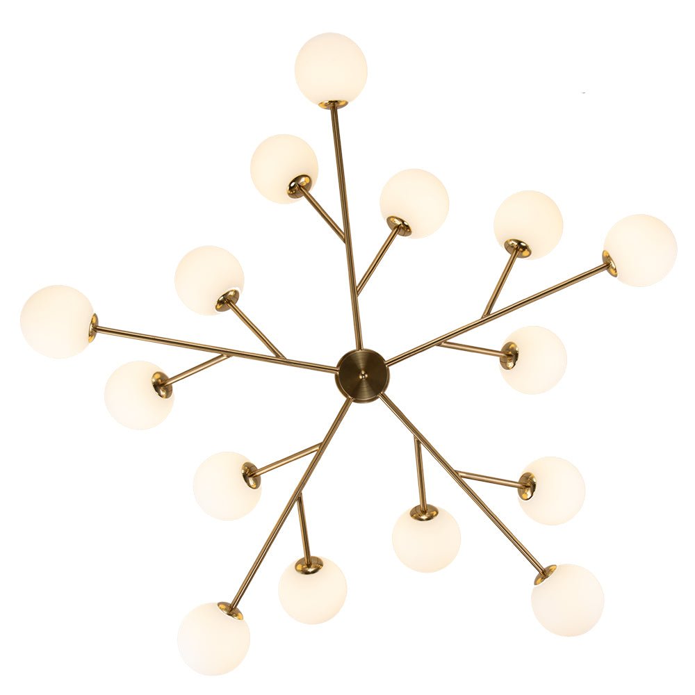Chandelier Lineal de Globo de 15 Luces Estilo Moderno de Mediados de Siglo para Isla de Cocina