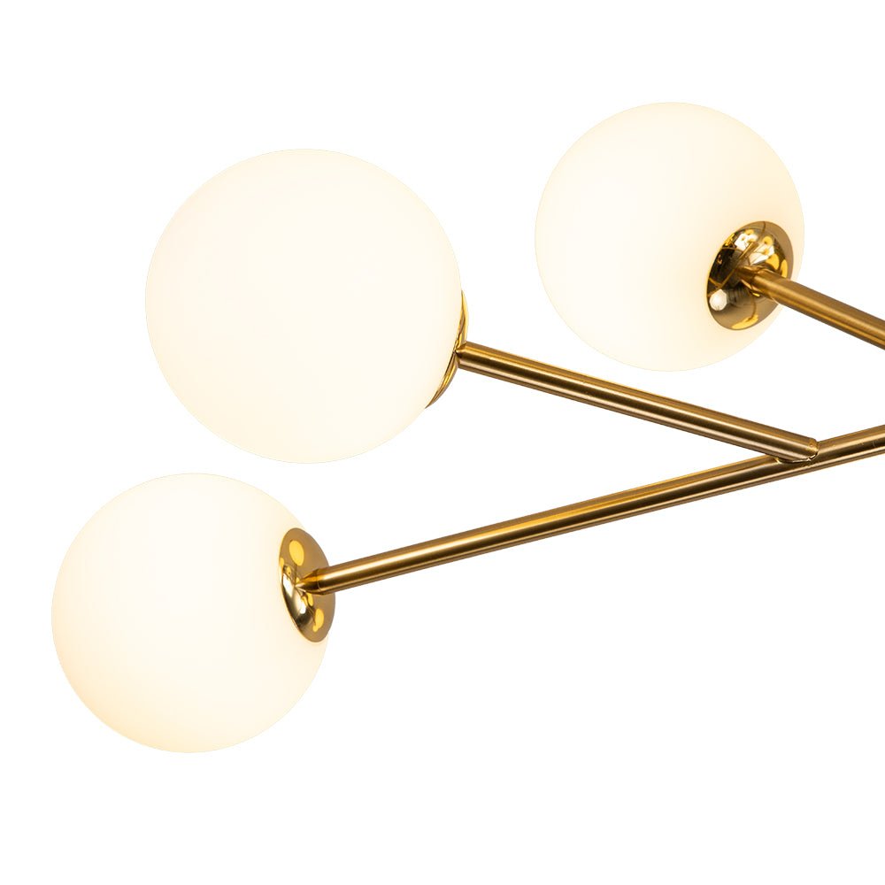 Chandelier Lineal de Globo de 15 Luces Estilo Moderno de Mediados de Siglo para Isla de Cocina