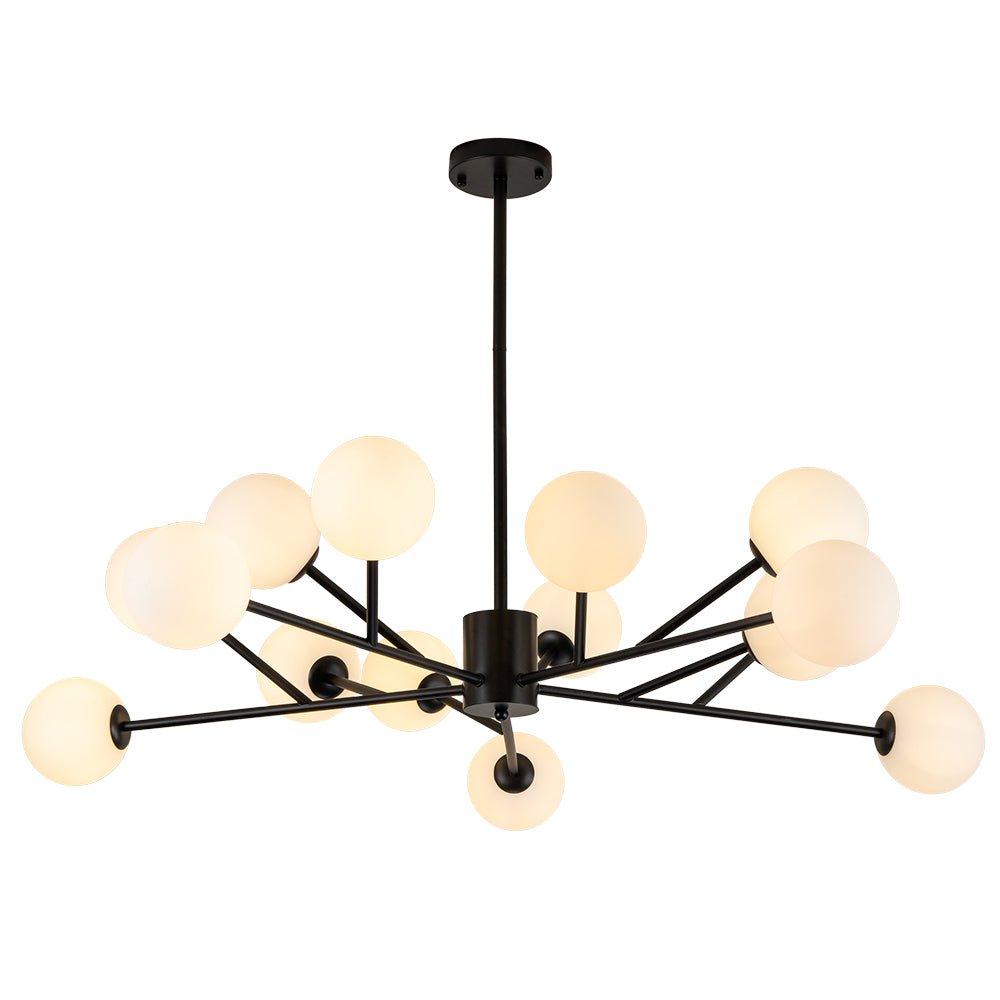 Chandelier Lineal de Globo de 15 Luces Estilo Moderno de Mediados de Siglo para Isla de Cocina