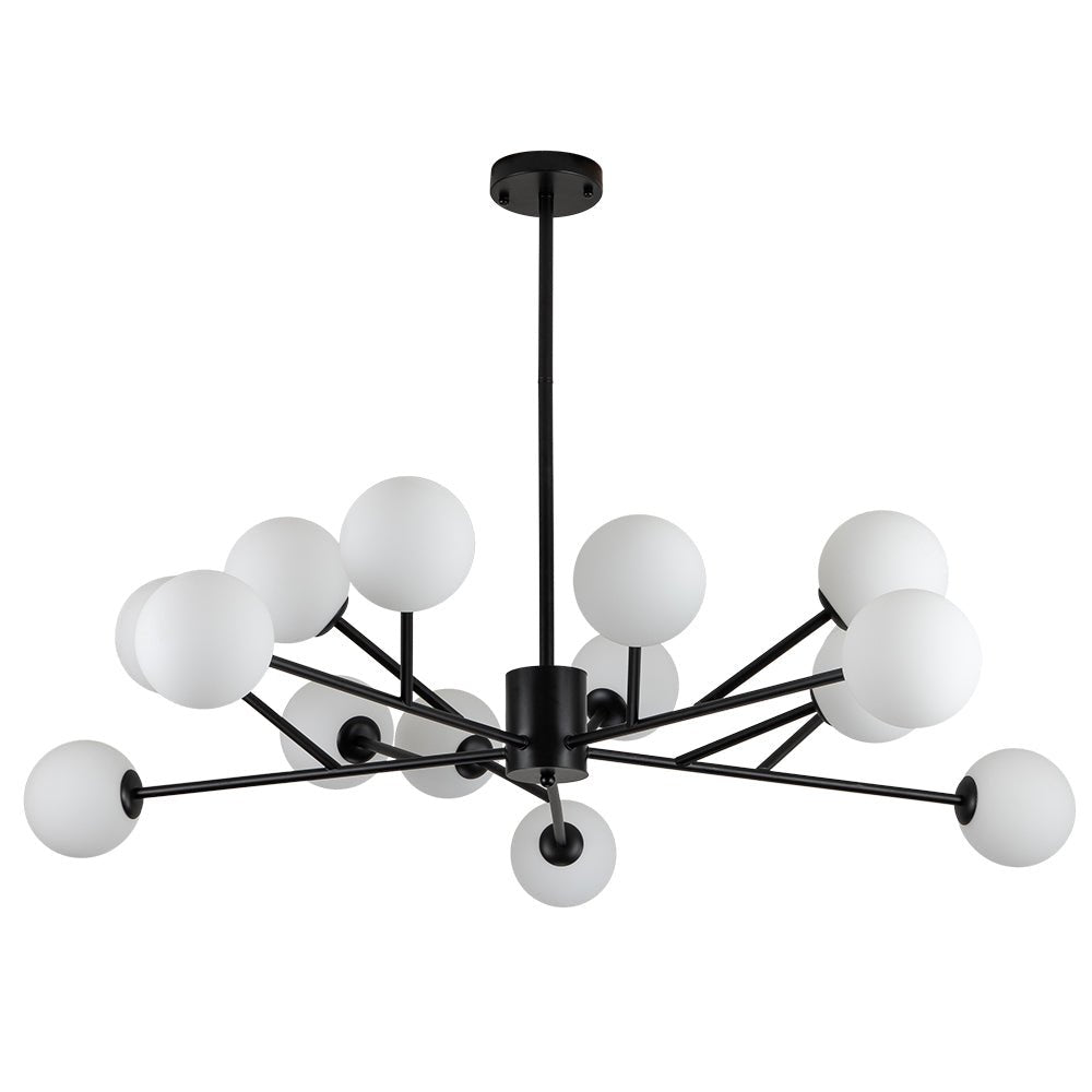 Chandelier Lineal de Globo de 15 Luces Estilo Moderno de Mediados de Siglo para Isla de Cocina