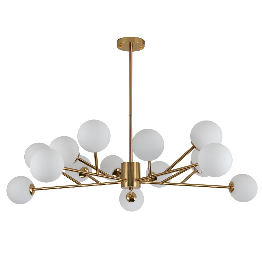 Chandelier Lineal de Globo de 15 Luces Estilo Moderno de Mediados de Siglo para Isla de Cocina