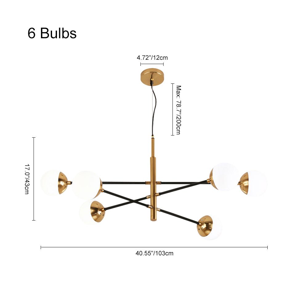 Candelabro Sputnik de Bronce Moderno de Medio Siglo