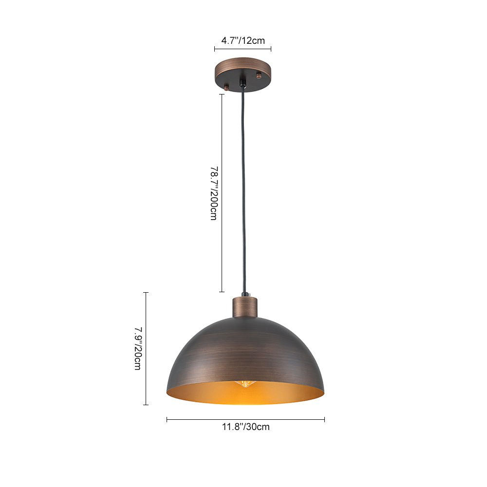 Luz Colgante Industrial de Metal Dome de Estilo Moderno de Mediados de Siglo
