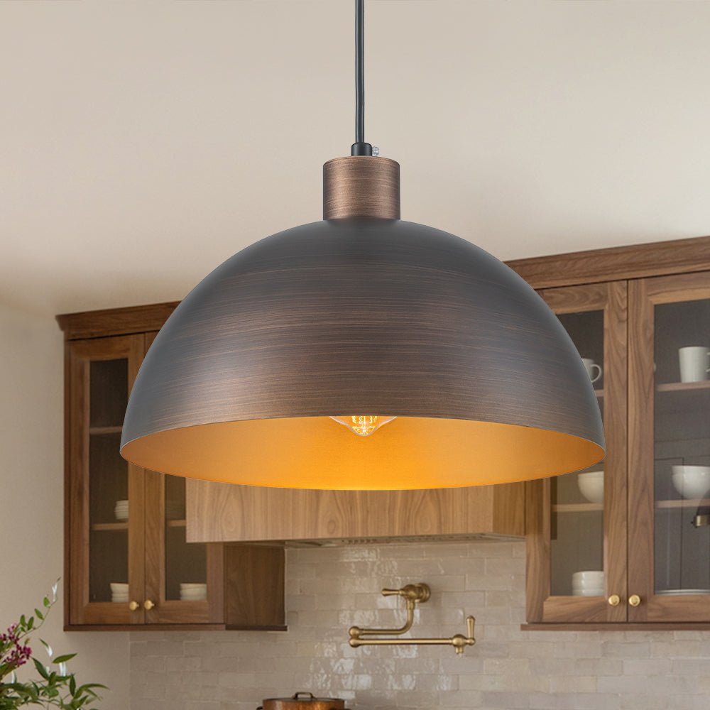 Luz Colgante Industrial de Metal Dome de Estilo Moderno de Mediados de Siglo