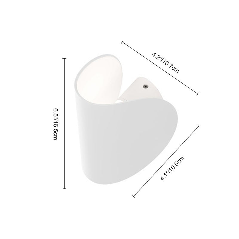 Aplique de pared metálico curvado minimalista de 1 luz para pasillo