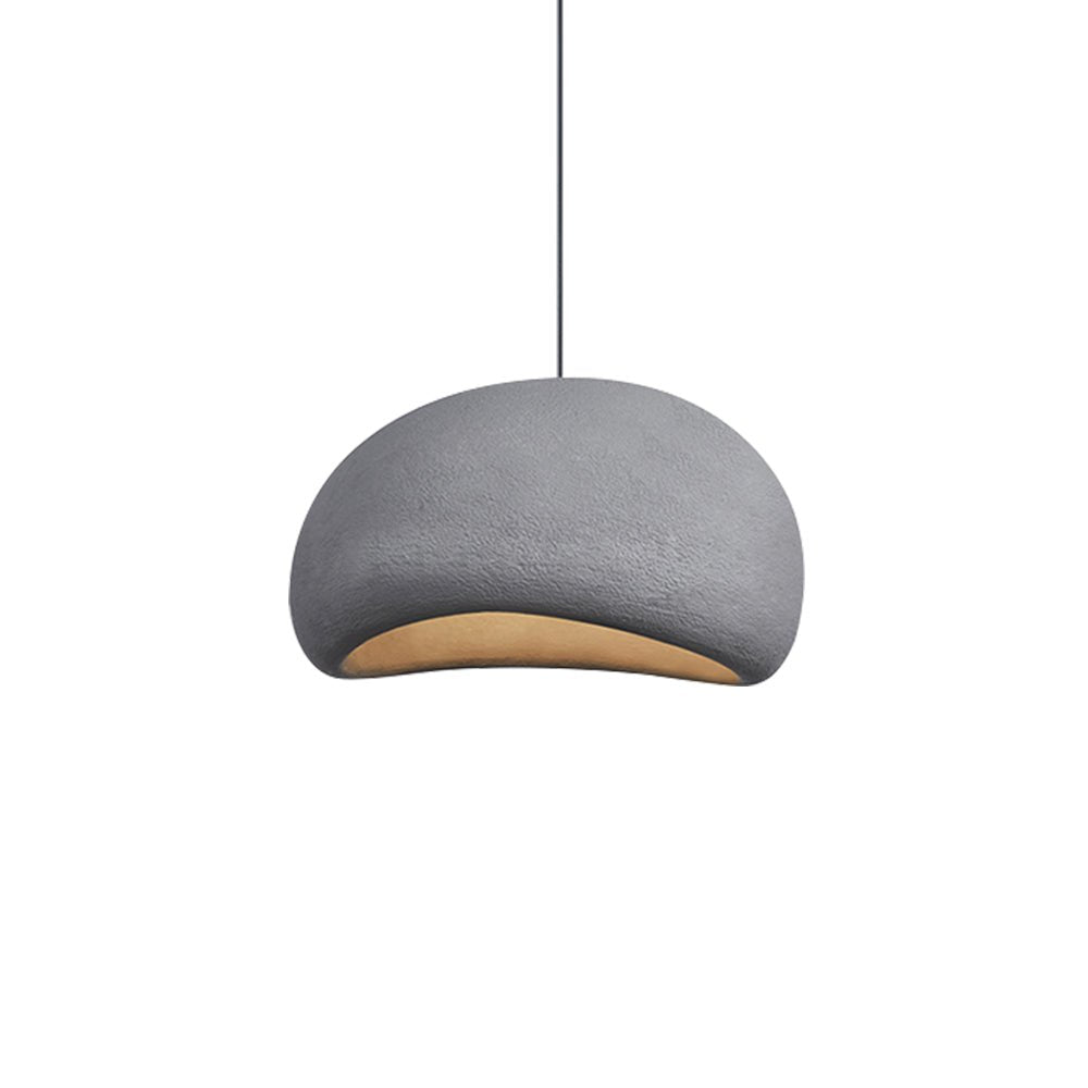 Luz colgante minimalista ovalada Wabi Sabi hecha a mano de 1 luz