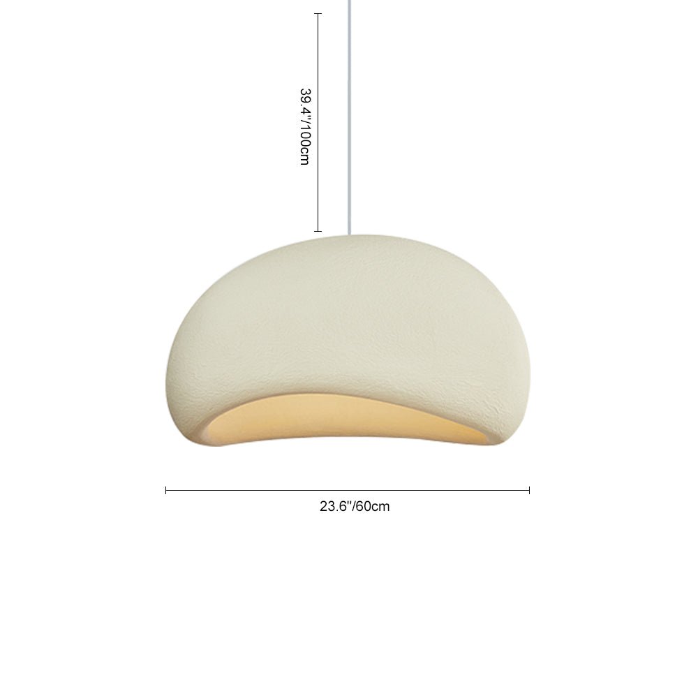Luz colgante minimalista ovalada Wabi Sabi hecha a mano de 1 luz