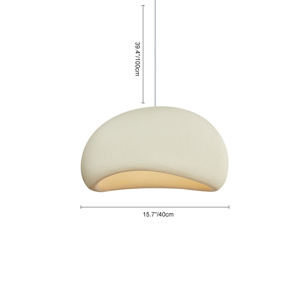 Luz colgante minimalista ovalada Wabi Sabi hecha a mano de 1 luz