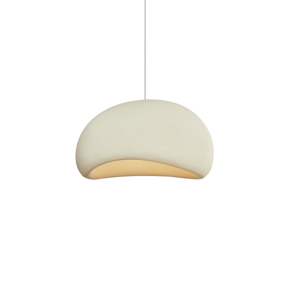 Luz colgante minimalista ovalada Wabi Sabi hecha a mano de 1 luz