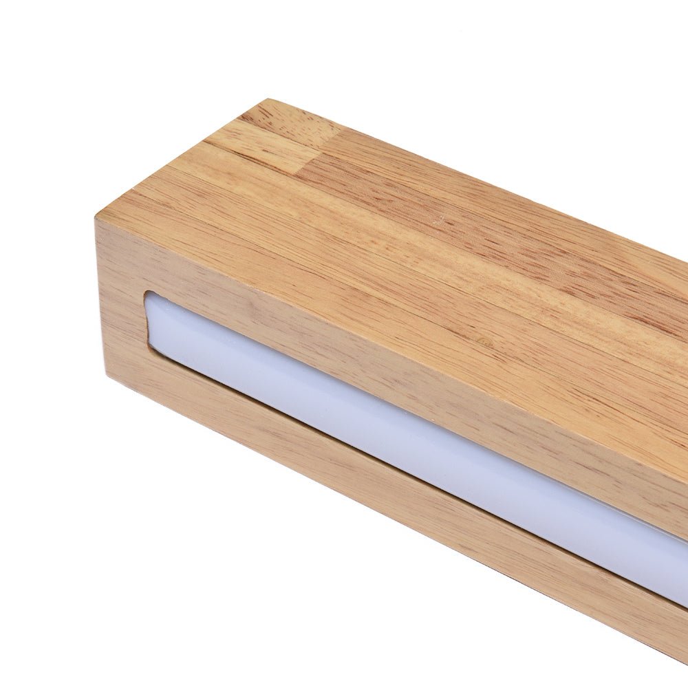 Lámpara Colgante Lineal LED Regulable Minimalista con Acabado en Madera