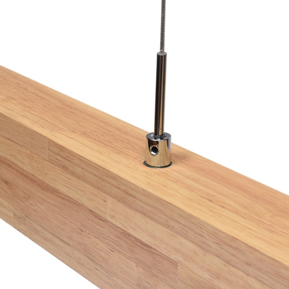 Lámpara Colgante Lineal LED Regulable Minimalista con Acabado en Madera