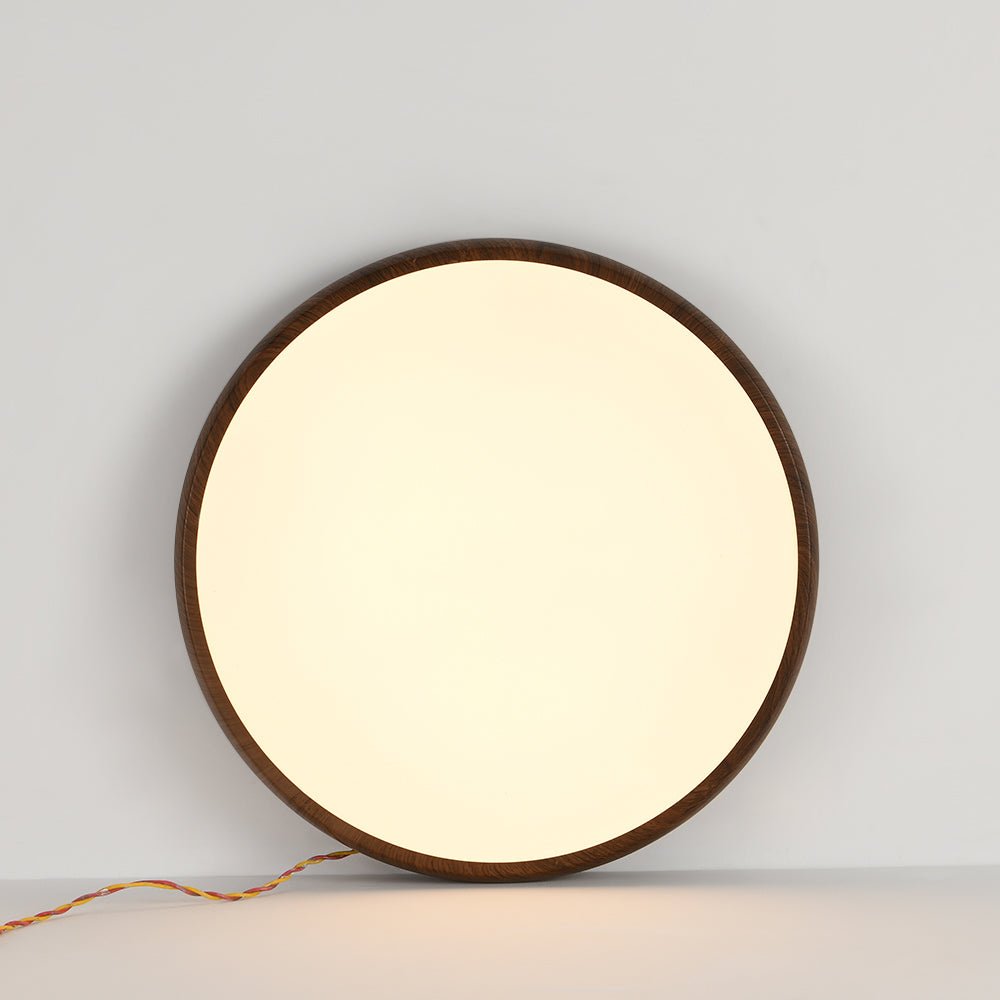 Luz de Techo LED Redonda de Grano de Madera Minimalista