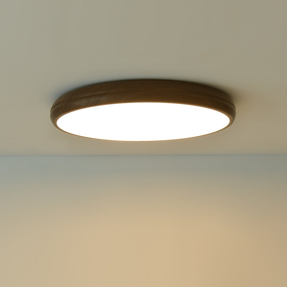 Luz de Techo LED Redonda de Grano de Madera Minimalista