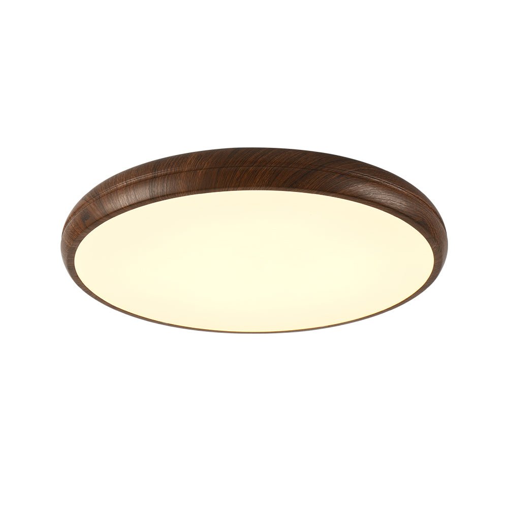 Luz de Techo LED Redonda de Grano de Madera Minimalista
