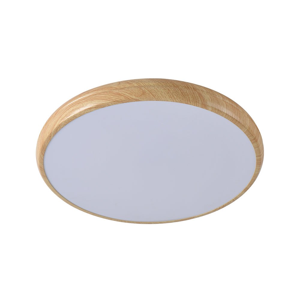 Luz de Techo LED Redonda de Grano de Madera Minimalista
