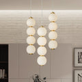 Moderna Lámpara Colgante de Perlas Led en Forma de Ábaco con 4 Luces y Globo de Vidrio