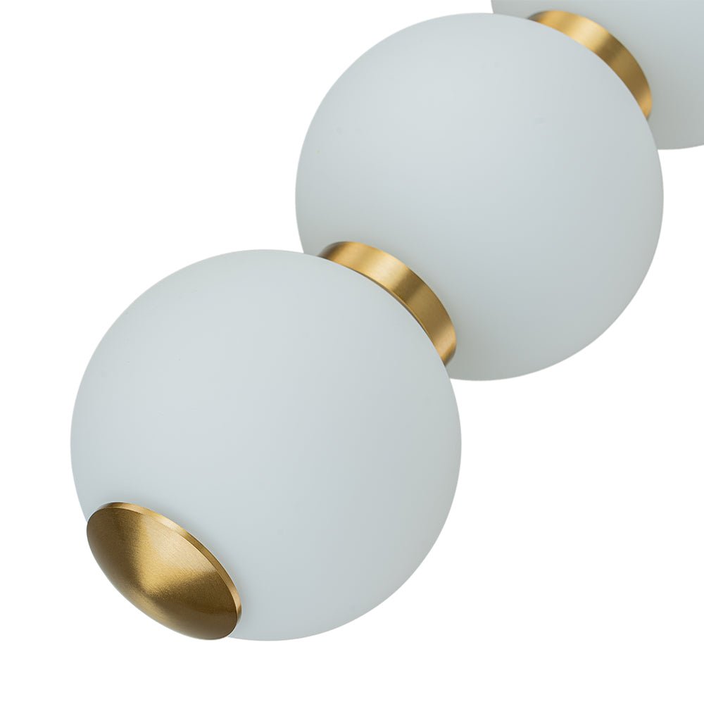 Moderna Lámpara Colgante de Perlas Led en Forma de Ábaco con 4 Luces y Globo de Vidrio