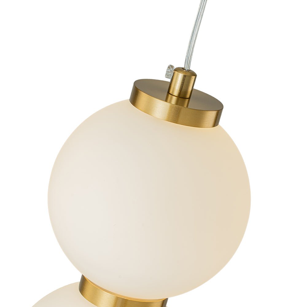 Moderna Lámpara Colgante de Perlas Led en Forma de Ábaco con 4 Luces y Globo de Vidrio
