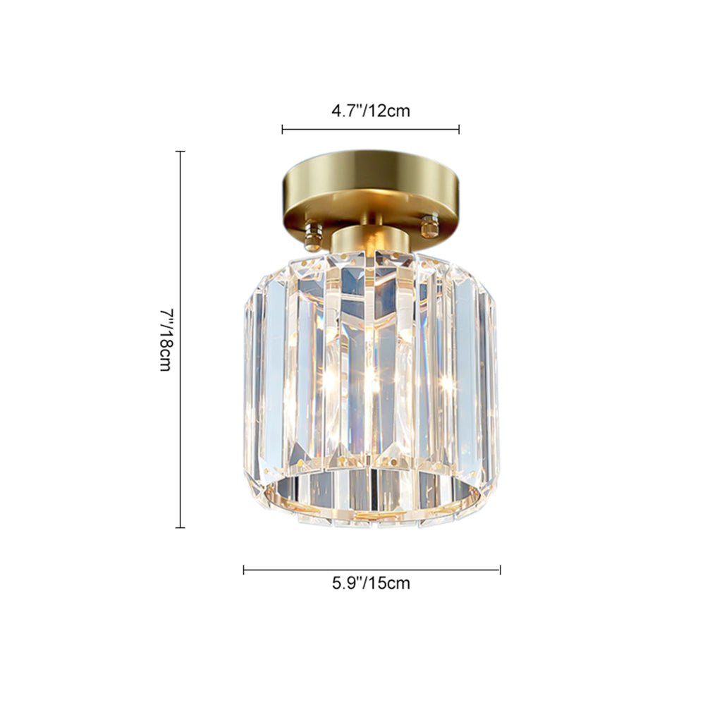 Moderna Lámpara de Techo Semi Empotrada de Cristal Mini de 1 Luz