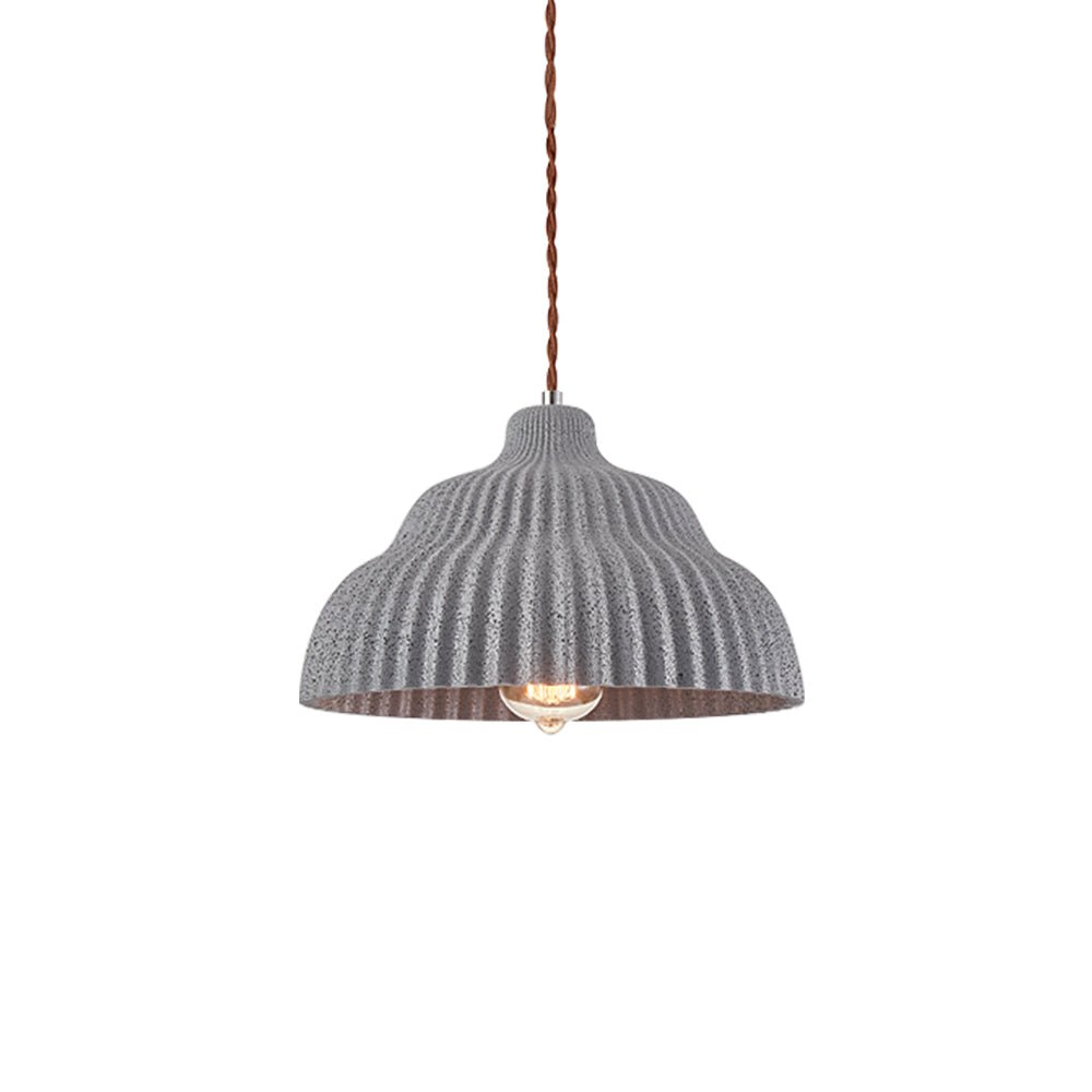 Moderna Lámpara Colgante de Concreto Plisado de 1 Luz para Isla de Cocina