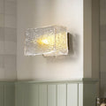 Moderna Lámpara de Pared Rectangular de Vidrio Texturizado en Agua de 1 Luz