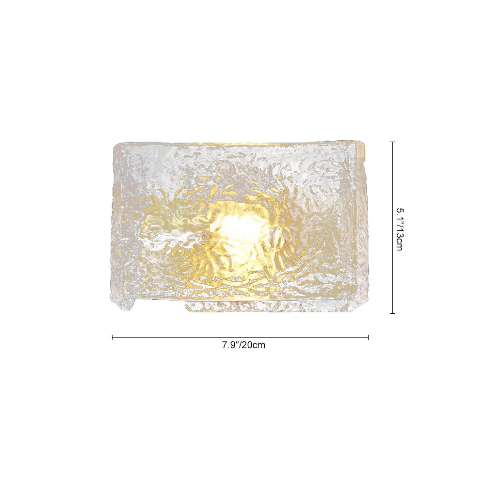 Moderna Lámpara de Pared Rectangular de Vidrio Texturizado en Agua de 1 Luz