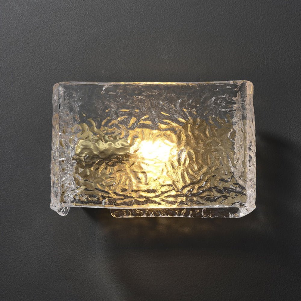 Moderna Lámpara de Pared Rectangular de Vidrio Texturizado en Agua de 1 Luz