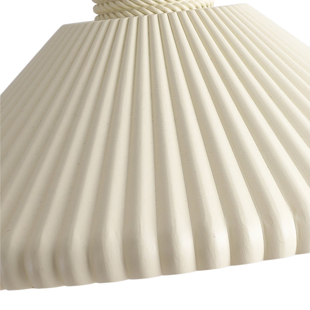 Moderna Lámpara Colgante Conical de Resina con Pliegues de 1 Luz para Mesa de Comedor